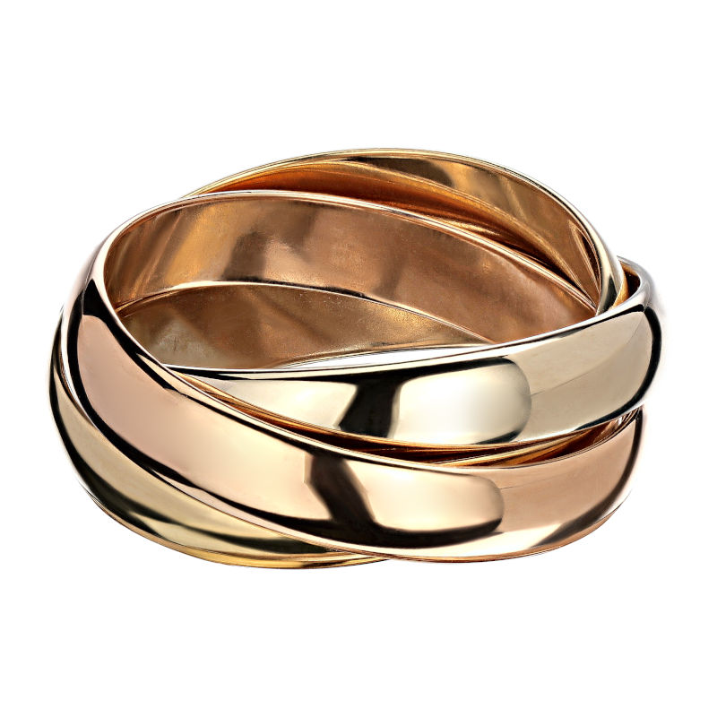 Обручальное кольцо из трех цветов золота 585 пробы 01О060269