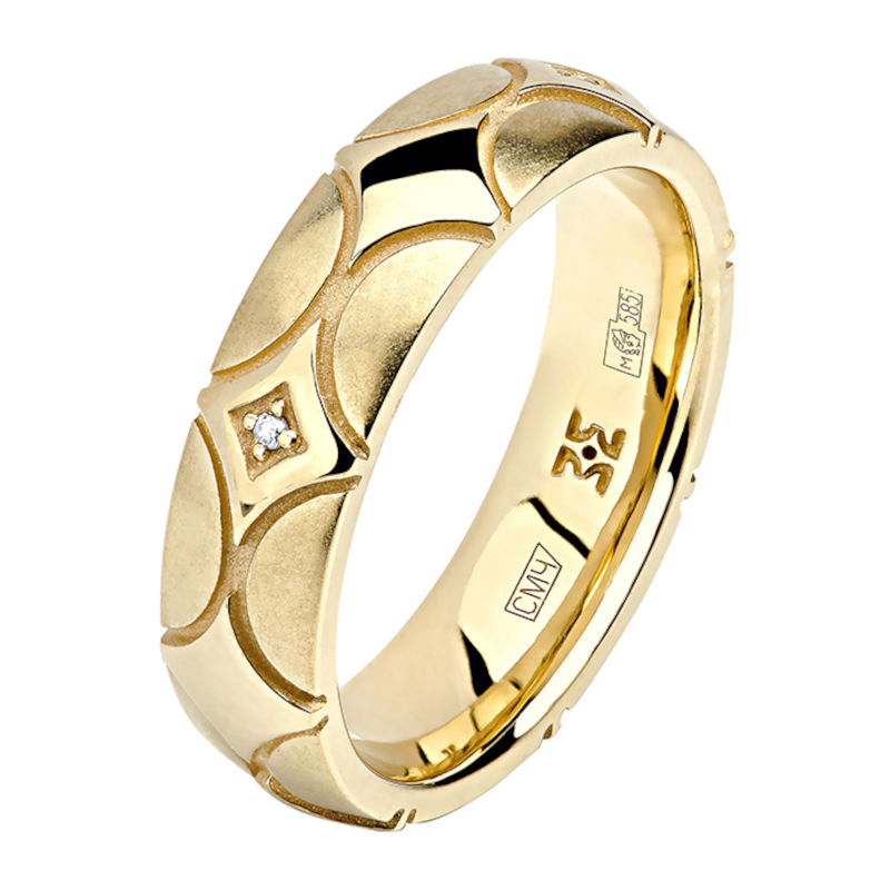 Кольцо из желтого золота 585 пробы с бриллиантами 01О630333